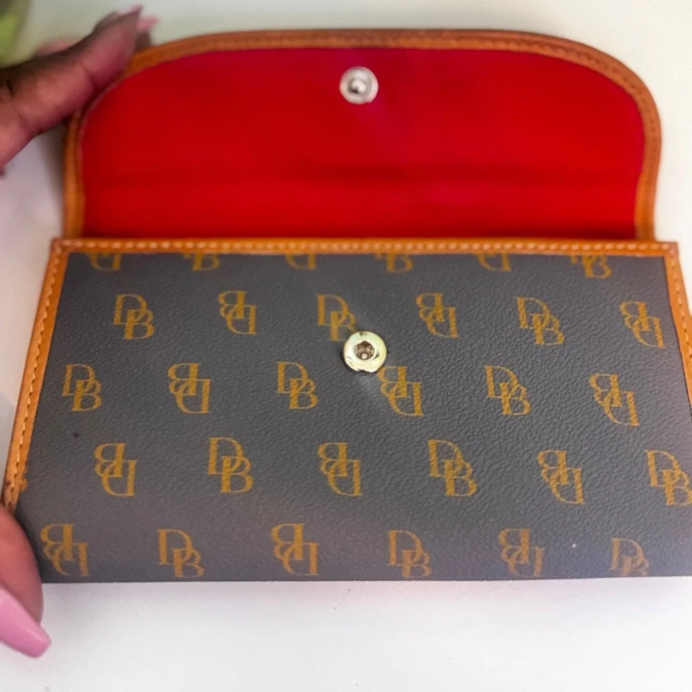 Dooney & Bourke Blue and Tan Monogram Wallet